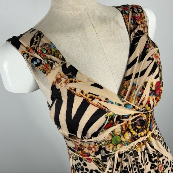 💕 Multicolor Fresh of LA Animal Print Maxi Dress L - Picture 3 of 4